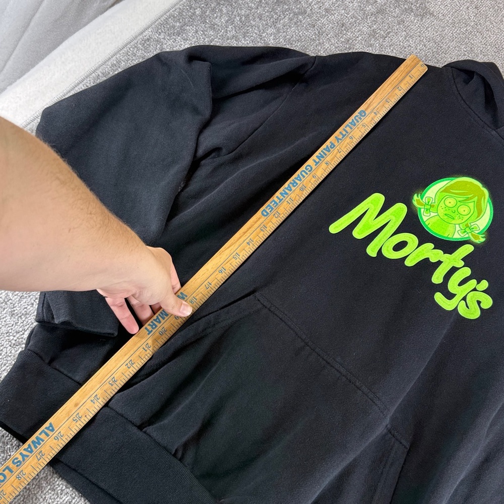 RARE Rick & Mortys Uber Eats Wendys Hoodie Black Collab Mens XL Collectible - Picture 4 of 9